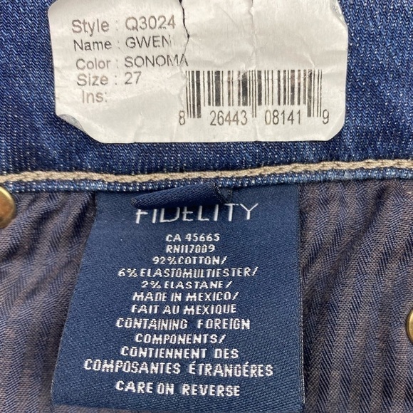 Nwt | Fidelity Denim Gwen High Waist Skinny Jeans in Sonoma Size 27 - Picture 5 of 7